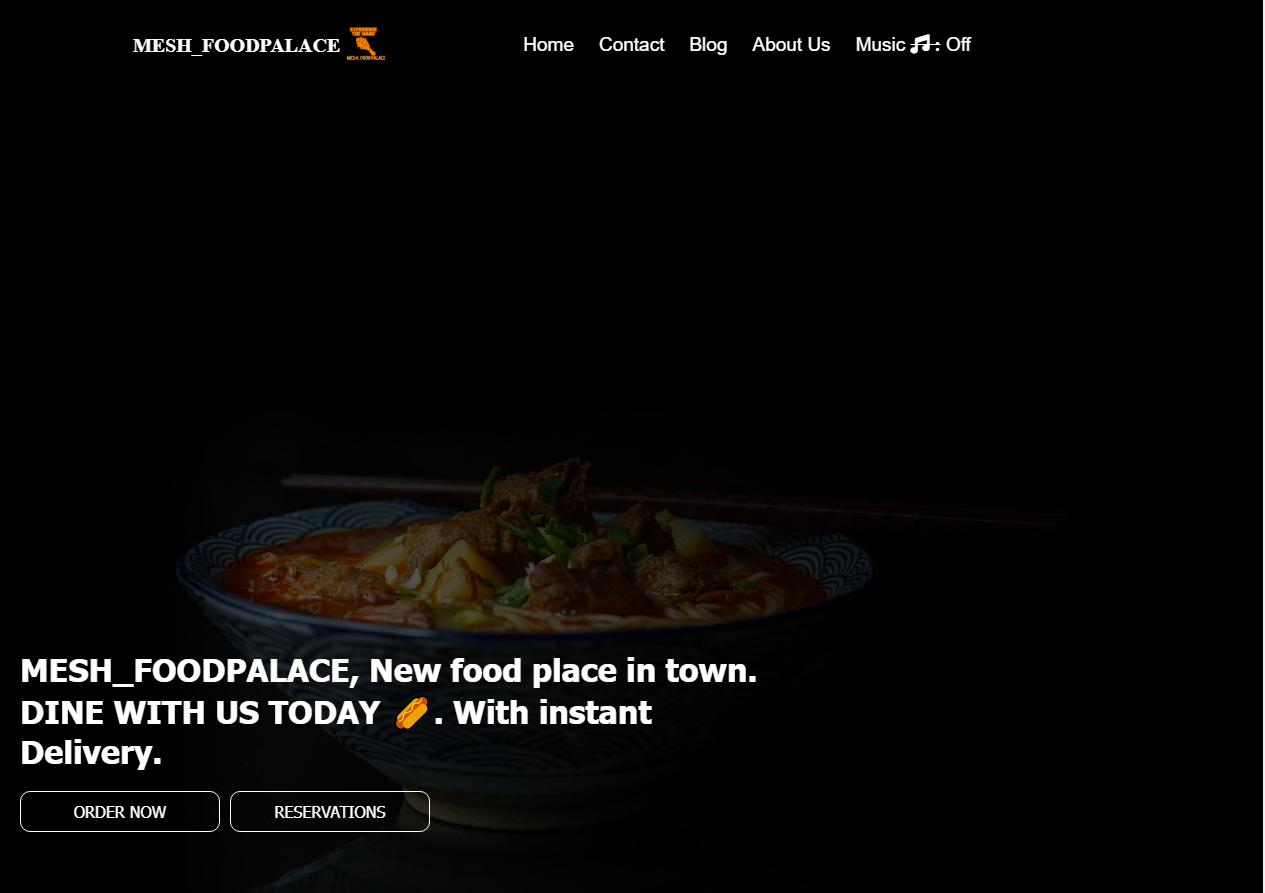 Resturant website template example